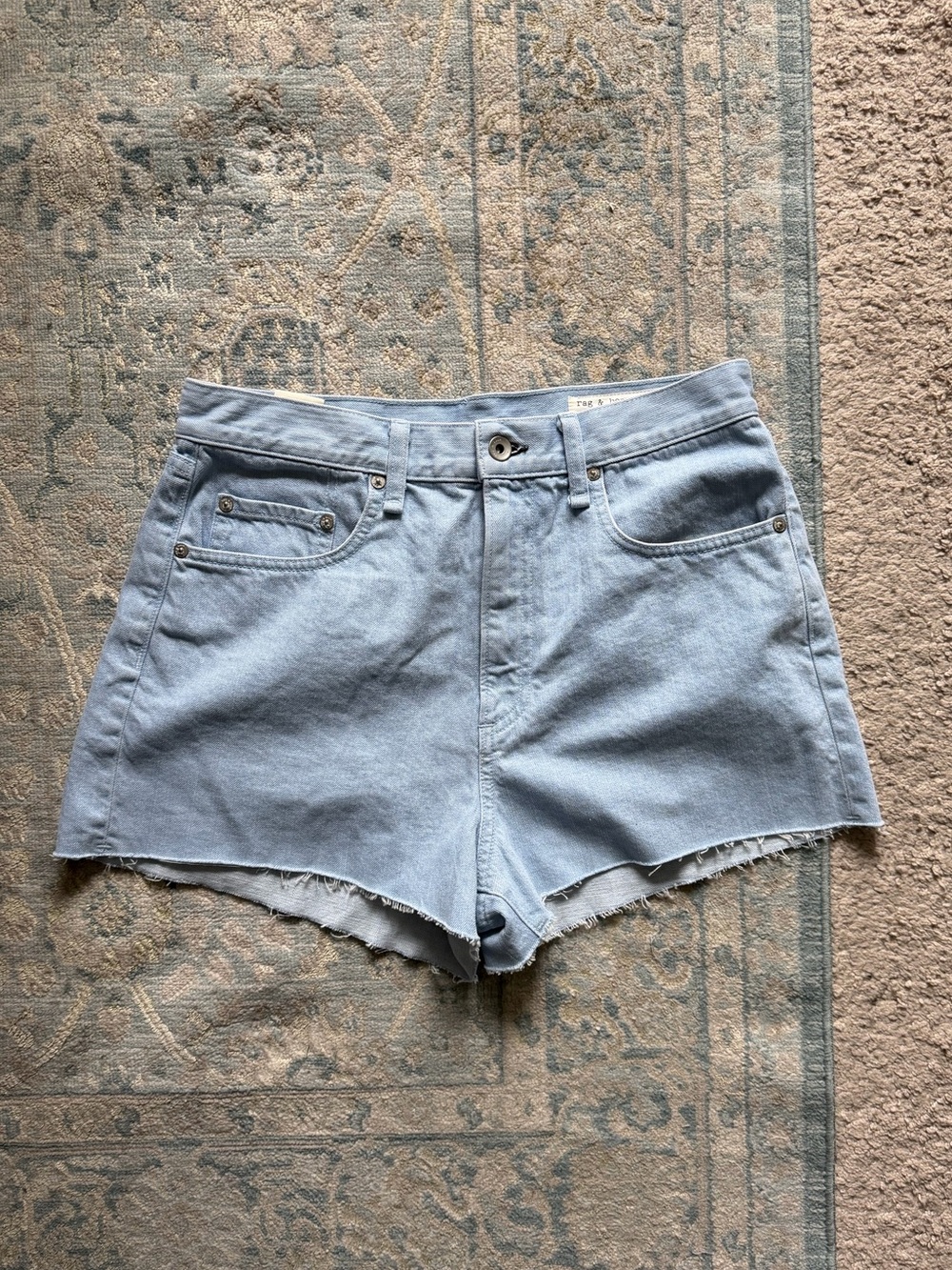 rag & bone Justine Light Blue Denim Cutoff Shorts